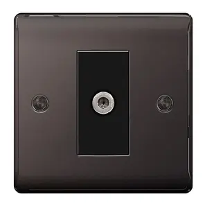 BG Nexus Single F-Type Satellite Connection Socket Black Nickel - NBN64