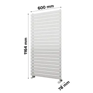 Ximax Champion FORH1164600W White Gas Vertical Designer 2369BTU Radiator, (W)600mm x (H)1164mm