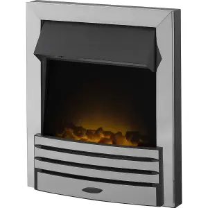 Adam Eclipse Electric Fire in Chrome with Remote Control