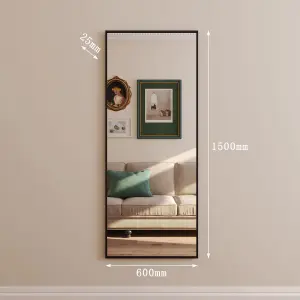 Jobu Home - Takara, Full Length Black Metal Rectangle Mirror - 150cm x 60cm