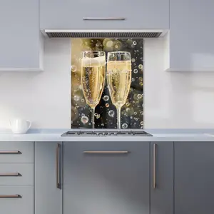 Splashart Bubbly Champagne Flues Kitchen Splashback