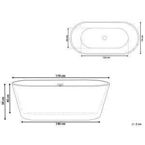 Freestanding Bath 170 x 72 cm Black HAVANA