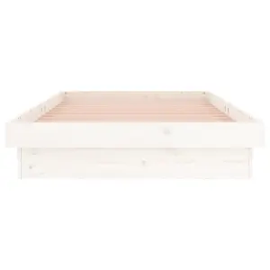 Berkfield LED Bed Frame without Mattress White 100x200 cm Solid Wood