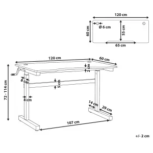 Gaming Desk With Cable Management Hole With RGB LED Lights Adjustable Height Black DURBIN