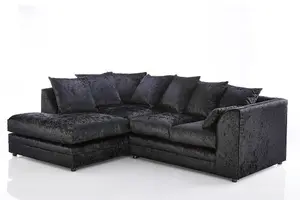 Furniture Stop - Chicco Velvet Fabric Corner Sofa