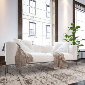 White Abstract Modern Easy to clean Rug for Bedroom & Living Room-160cm X 230cm