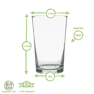 Nicola Spring - Meknes Recycled Highball Glasses - 325ml - Clear - Pack of 6