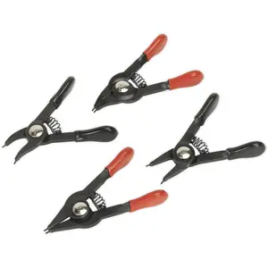 Premium 4 Piece Mini Circlip Pliers Set for 10mm to 22mm Circlips with Spring Loaded Action