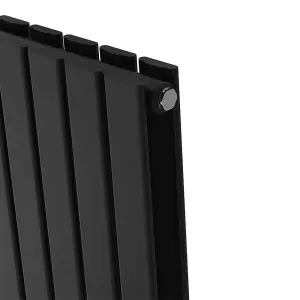 Rinse Bathrooms Vertical Radiators 1800x408mm Flat Panel Column Designer Radiator Black Double Radiators Central Heating