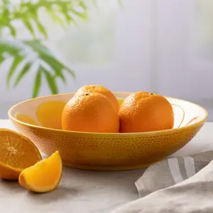 Typhoon World Foods Orange Bowl, Lemon Oval Bowl & Lemon Round Platter Set