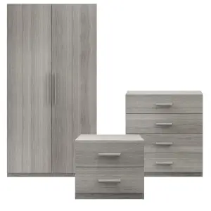 Atomia Matt grey oak effect 4 Drawer Deep Chest of drawers (H)804mm (W)750mm (D)466mm