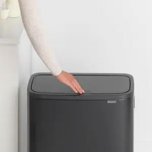 Brabantia Bo 30 Litre + 30 Litre Touch Bin with Two Inner Buckets Matt Black / 60