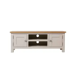 Home Source Ramsgate Grey & Oak 2 Door TV Stand Cabinet