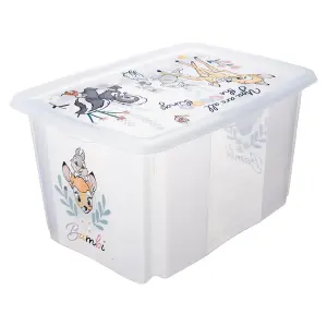 Keeeper Bambi Turn Around Stackable Box with Lid 45 Litre Transparent