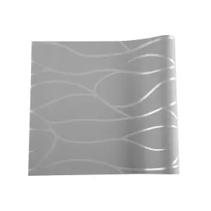 Grey Silver Striped Wallpaper Irregular Patterned Non Woven Wallpaper Roll, Non Self Adhesive Wall Covering,5m²