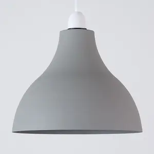 ValueLights Dexter Retro Style Grey Cement Stone Effect Ceiling Pendant Light Shade