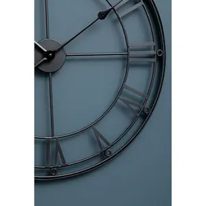 Interiors by Premier Matte Black Metal Wall Clock