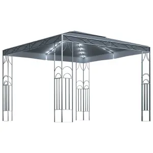 Berkfield Gazebo with LED String Lights 300x300 cm Anthracite