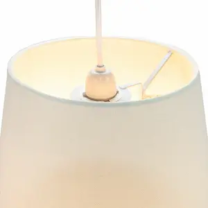 Traditional Linen Fabric Drum Shade for Pendant & Lampshade Cream / 22cm H x 35cm W x 35cm D