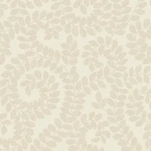 Belgravia Decor Valentino Sequin Leaf Textured Wallpaper Cream