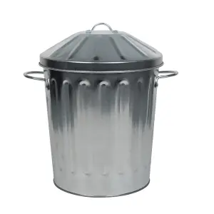 Simpa 15L Vintage Metal Bin - Galvanised