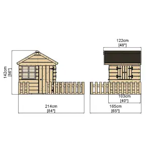 Rebo Orchard 4FT x 4FT Children's Wooden Garden Playhouse - Robin