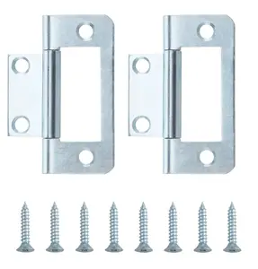 Zinc-plated Metal Flush Door hinge NO99 (L)50mm (W)50mm, Pack of 2