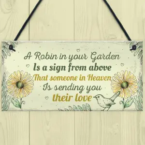 Red Ocean Robin Memorial Garden Bereavement Sign Family Love Hanging Plaque Grave Christmas Gift