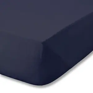 Catherine Lansfield Brushed Cotton Fitted Sheet Navy Blue