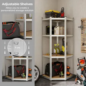 Costway 4-Tier Corner Metal Shelving Unit Adjustable Garage Storage Utility Rack 720KG