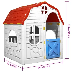 Berkfield Kids Foldable Playhouse with Working Door and Windows