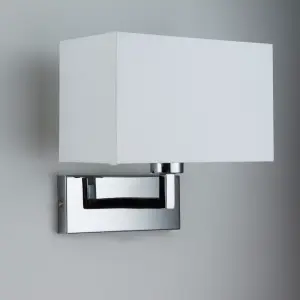 Anson Lighting Nilrem Wall light finished in chrome plate and white fabric