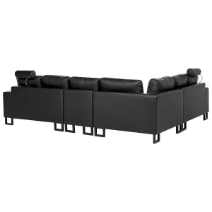 Corner Sofa STOCKHOLM Black Leather Right Hand