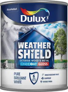 Dulux Trade Pure brilliant white Gloss Exterior Metal & wood paint, 750ml