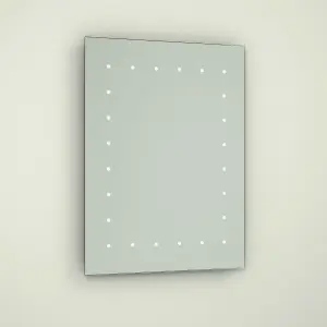 First Choice Lighting Pair of Battery Operated Rectangular LED Illuminated Bathroom Mirrors