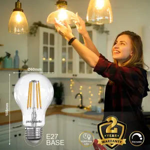 paul russells LED Filament Dimmable GLS Bulb, ES E27, 12W 1521 Lumens, 100w Equivalent, 2700K Warm White