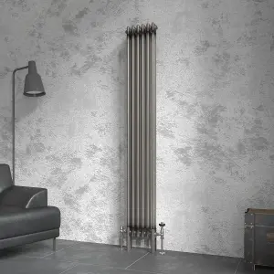 Right Radiators 1800x290 mm Vertical Traditional 2 Column Cast Iron Style Radiator Raw Metal