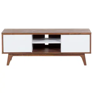 Beliani Scandinavian TV Stand Dark Wood ROCHESTER