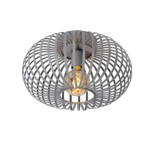 Lucide Manuela Vintage Flush Ceiling Light 39.5cm- 1xE27 - Grey