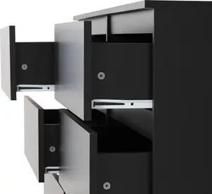 Malvern 8 Drawer Chest Black Recessed Handles