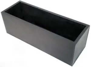 Primrose Gunmetal Black Galvanised Zinc Rectangular Garden Planter Plant Pot Medium 64cm x 32cm