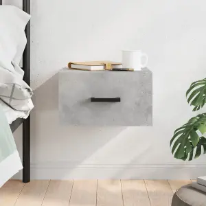 Berkfield Wall-mounted Bedside Cabinet Concrete Grey 35x35x20 cm