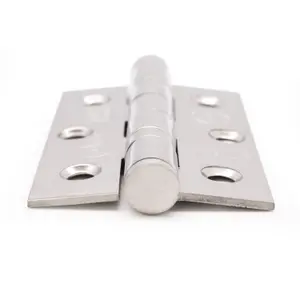 EAI Stainless Ball Bearing Hinges Grade 7 - 76x50x2mm - Square Corners - Polished - Pair Including Screws