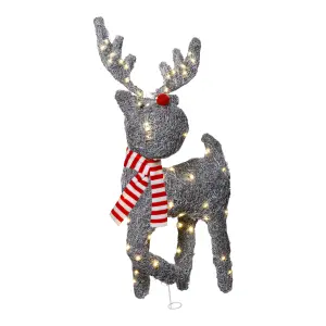 Warm white LED Grey Reindeer Silhouette (H) 600mm