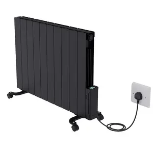 Rinse Bathrooms 1800W Smart WIFI Electric Oil Filled Radiators Electric Heater with Adjustable Thermostat & Timer Black