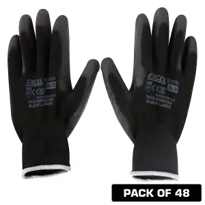 Excel Durable Grip Working Gloves Black Size L Pack of 48