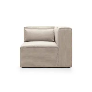 Doris Corner Unit Module in Beige Cord Chenille