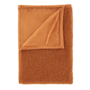 Catherine Lansfield So Soft Velvet Boucle 130x170 cm Blanket Throw Caramel