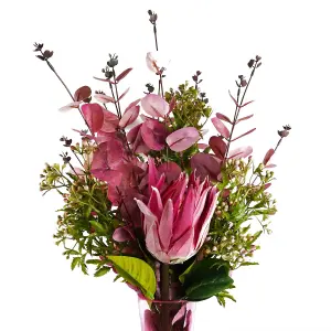 Pack of 6 x 65cm Protea Sugarbush Flower Stem - Pink