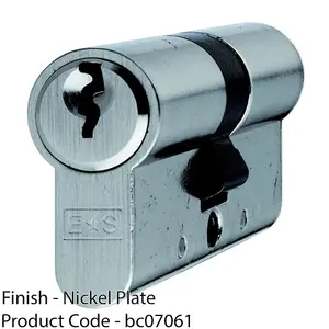 80mm EURO Double Cylinder Lock - 5 Pin Nickel Plated Contract Door Key Barrel